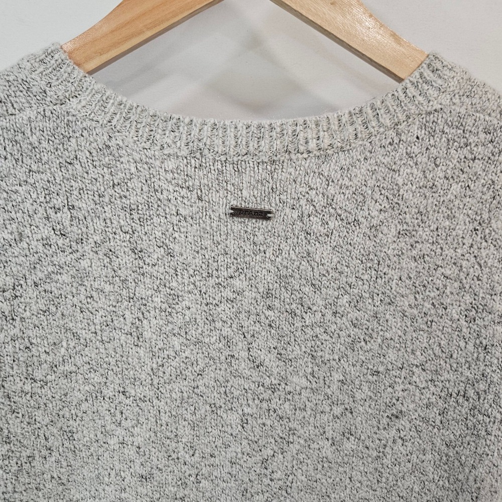 Prana Womens Nolan Gray Cable Knit Long Sleeve Sweater Granola Gorpcore Speckled - Picture 5 of 11